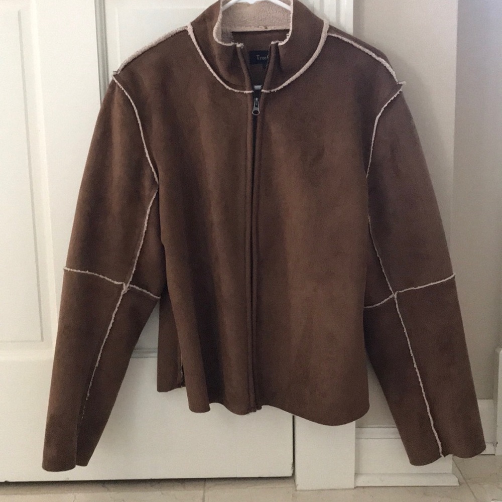 Suede and shearling coat